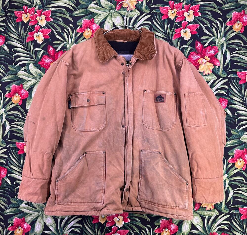 Vintage Old Mill Work Wear HeavyDuty Cargo Jacket Size XL
